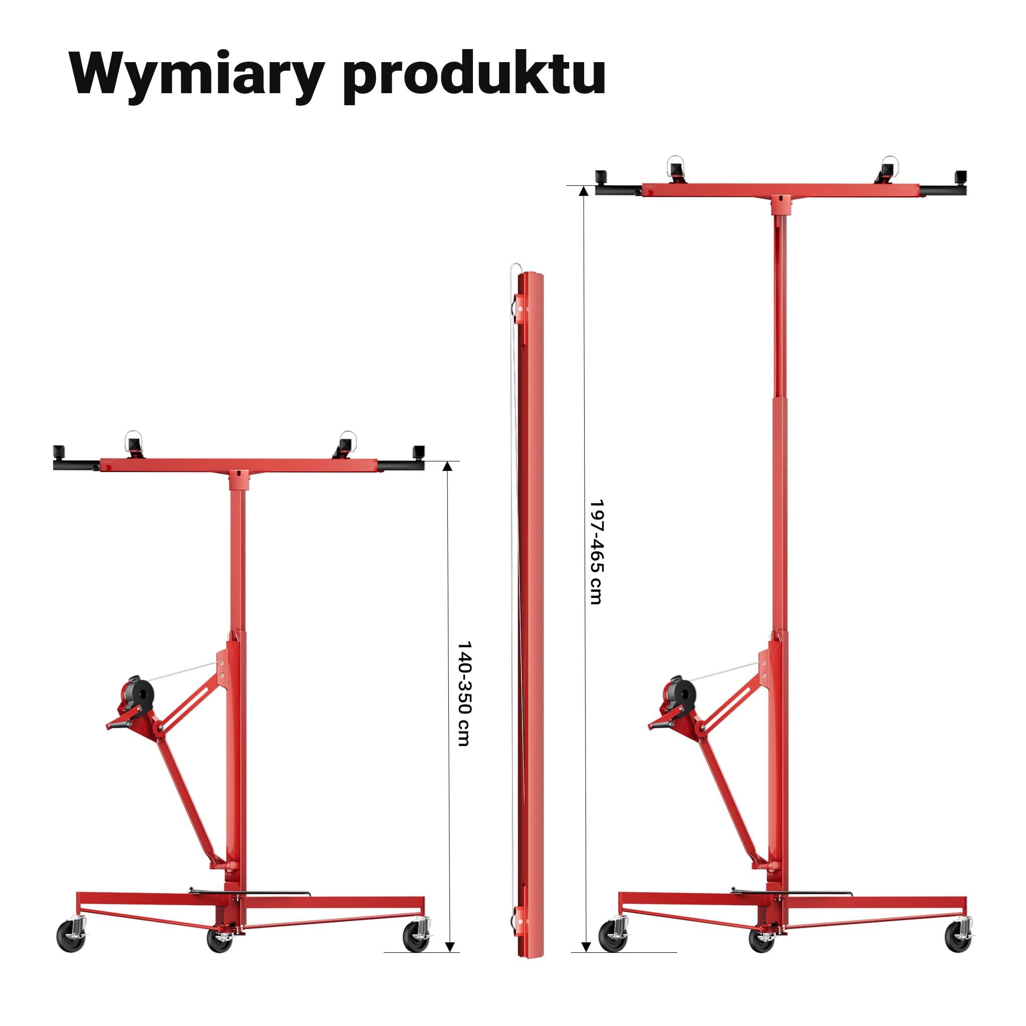 Podnośnik do płyt XXL Zestaw pomoc montażowa XXL 350cm + 140cm wydłużenie do maks. 465cm i 68kg