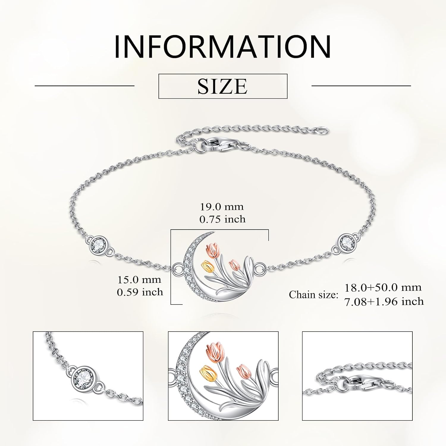 Tulip Bracelets Sterling Silver Plumeria Bracelets for Women - Image 3