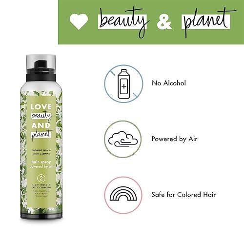 Miniatura 5 de Love Beauty and Planet - Aerosol para el cabello con control de encrespamiento, leche de coco y jazmín blanco, 6.8 onzas