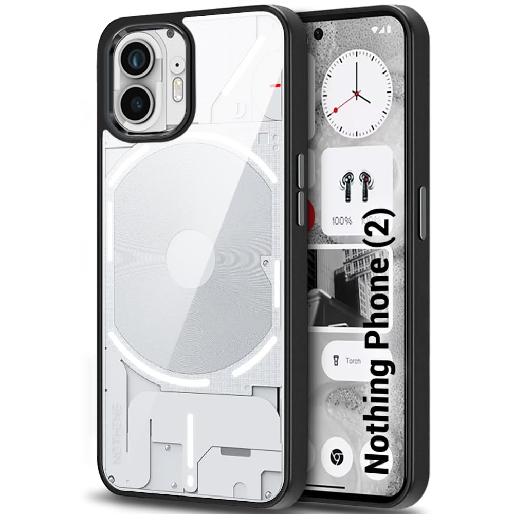 TheGiftKart Hybrid Metallic Camera Ring Shockproof Nothing Phone 2 Back Cover Case | Camera Protection | Hard Crystal Clear Transparent Nothing Phone 2 Back Cover Case (PC & TPU, Black Bumper) (B0CVXT8B8J) Amazon Price History, Amazon Price Tracker