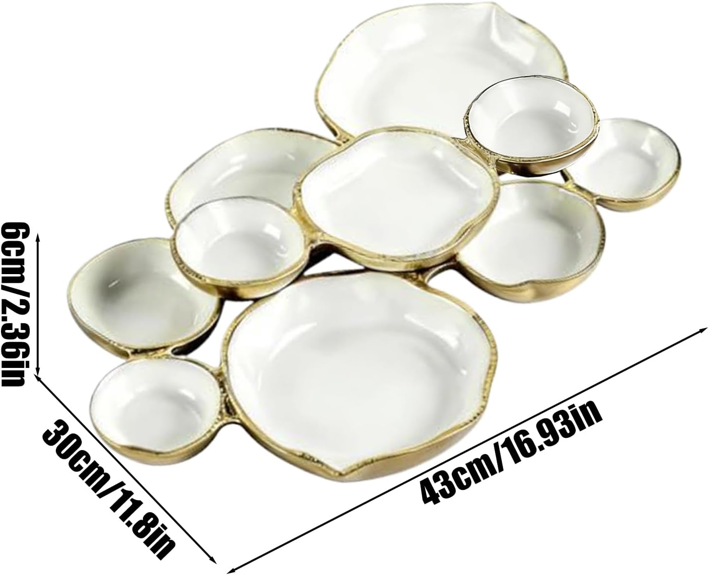Cluster Serving Tray For Charcuterie Display Platter With Connected Snack Bowls Food Tray Serving Bowls For Party Decorative Bowl Set For Entertaining