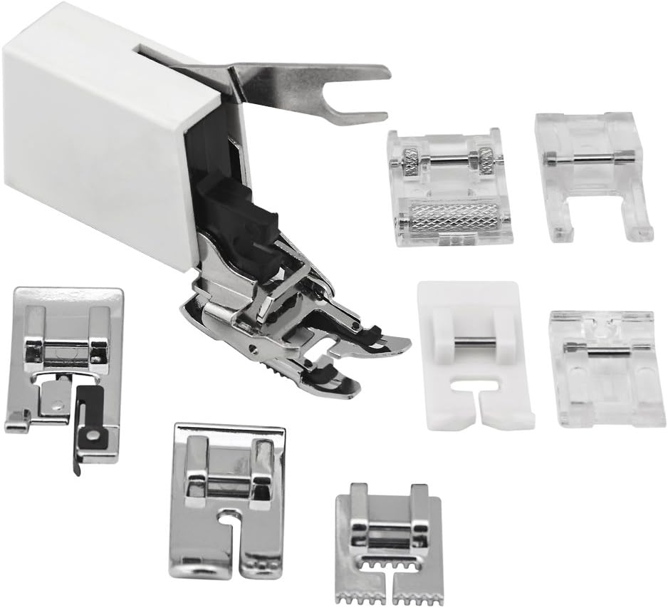 Sew Perfect 8pc. UtilityPresser Foot Package for All Low Shank - Singer, Brother, Janome, Babylock, Toyota, Riccar, Jaguar, Simplicity, White, Viking(Husky series), Bernina(Bernette), Juki, Pfaff (Hobby series), Elna sewing machines and more !