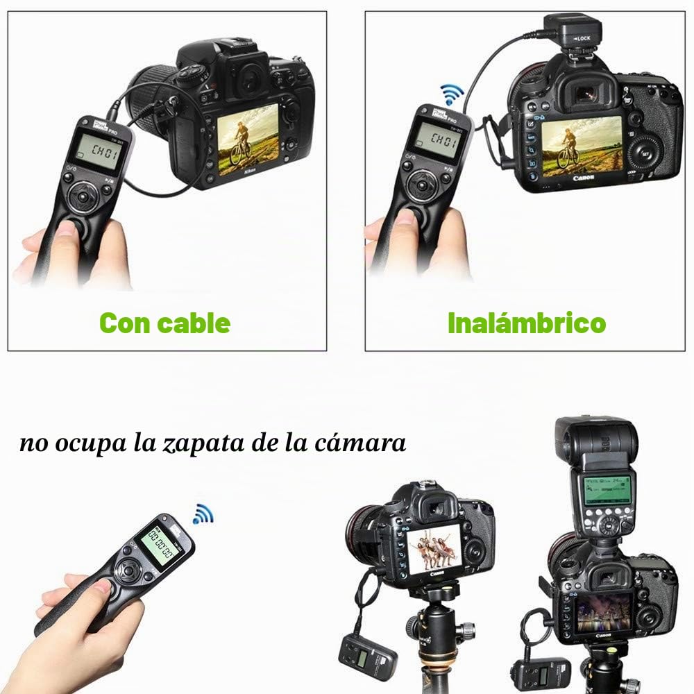 Pixel Cámara Mando a Distancia Temporizador TW-283 DC0 para Nikon | Compatible con Nikon Z8 Z9 D3 D4 D5 D6 D800 D850 D800E D810 D810A D700 D500 D300 D200 F6 F100F5 F90X F90 D1X D2H D3X