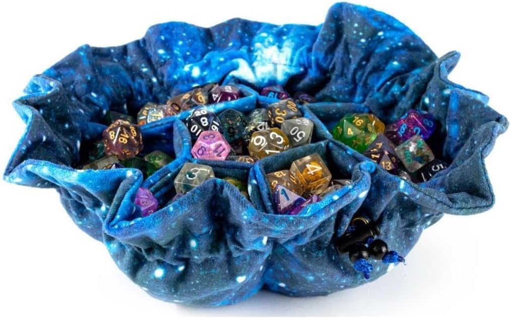 Metallic Dice Games FanRoll Borsa per dadi in velluto con tasche: galassia, giochi di ruolo, accessori per dungeons and drons
