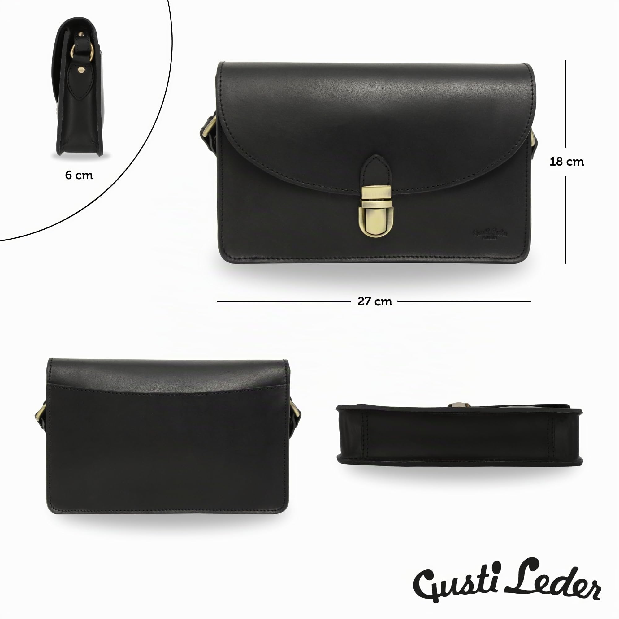 Gusti Handtasche Leder - Zoey Damen Handtasche Umhängetasche Ledertasche Leder