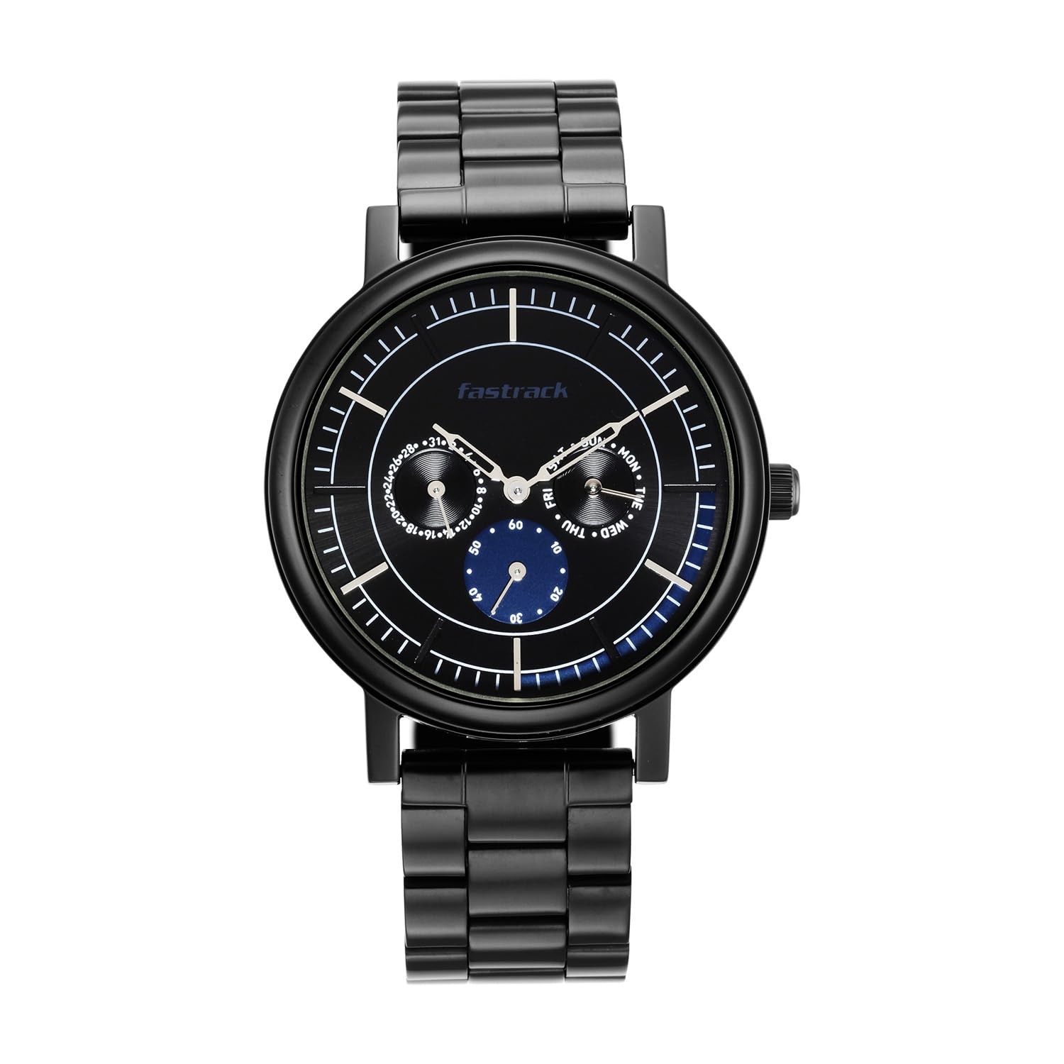 fastrack Multifunction Black Round Dial Black Plating Stainless Steel Strap Mens Watch - NT3276NM01-picture-10
