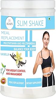 Meal Replacement Shakes - Slim Shake - For Healthy Weight Management With - Natural Ayurvedic Herbs - Vitamin, Minerals For Weight Control Protein Shake (Vanilla 500g)