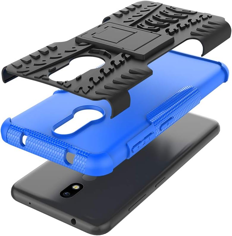 Osophter for Nokia 3V Case Dual Layer Shock-Absorption Armor Cover Full-Body Protective Case with Kickstand Combo PC+TPU Back for Nokia 3 V/Nokia 3.2(Blue)