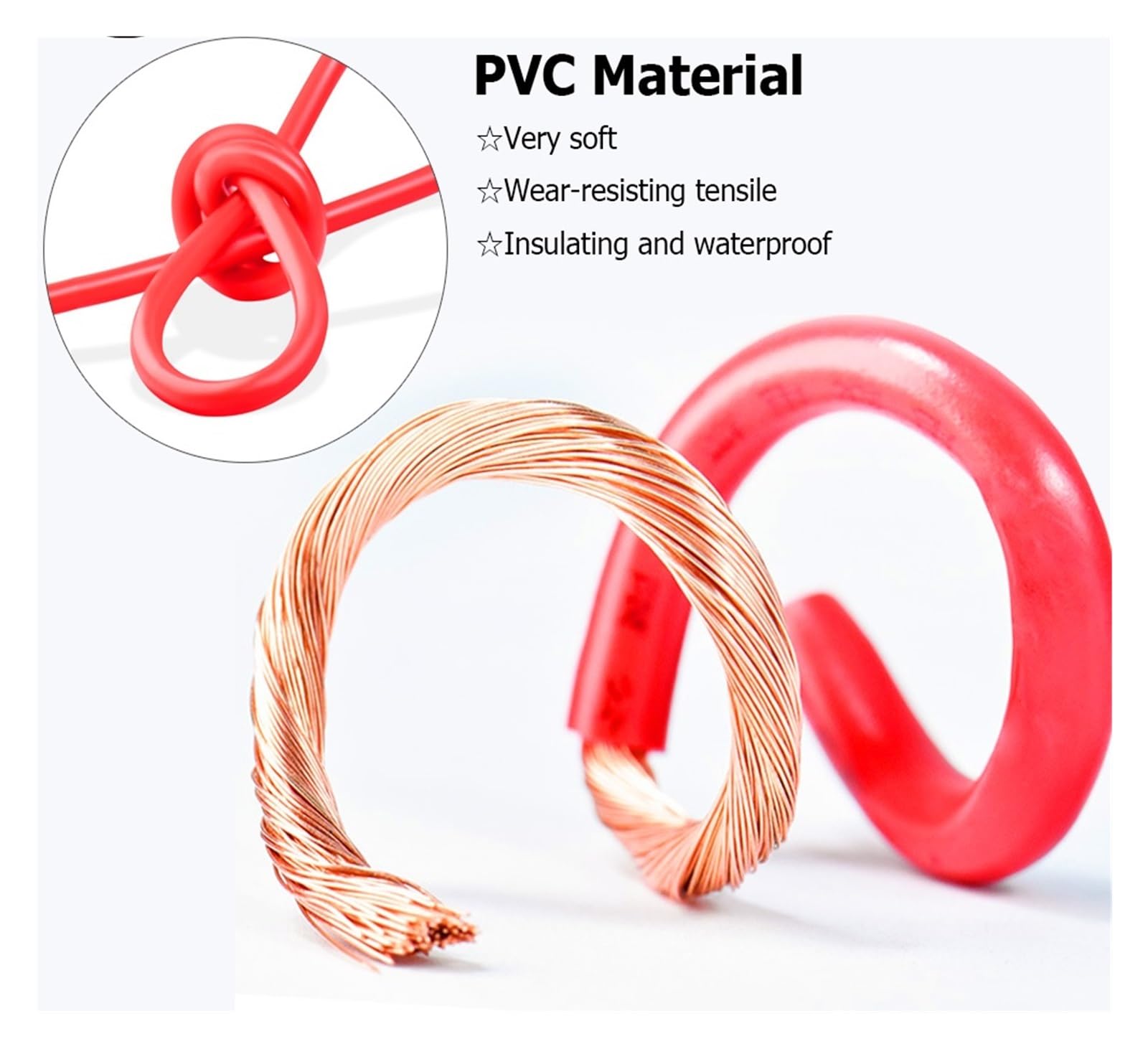Cable De Cobre Trenzado De PVC De 5m, Cable Flexible, Extensión Eléctrica, Cables Eléctricos De Alimentación 10 12 14 16 18 AWG(RV-Red,5m 14 AWG)