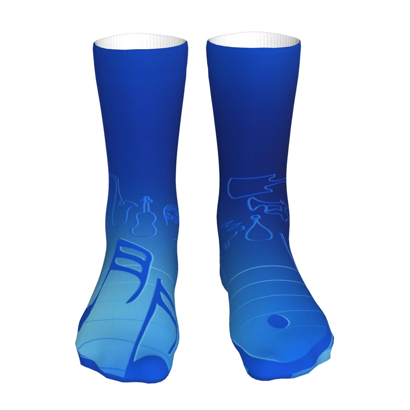 Oudrspo Unisex As Pic Socks For Men Concert Silhouette Blue 16In 40Cm