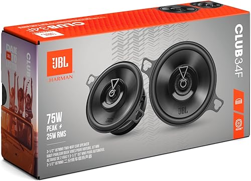 Miniatura 5 de JBL CLUB-34F Club Series - Altavoces de audio bidireccionales para automóvil de 3.5 pulgadas, par sin parrilla