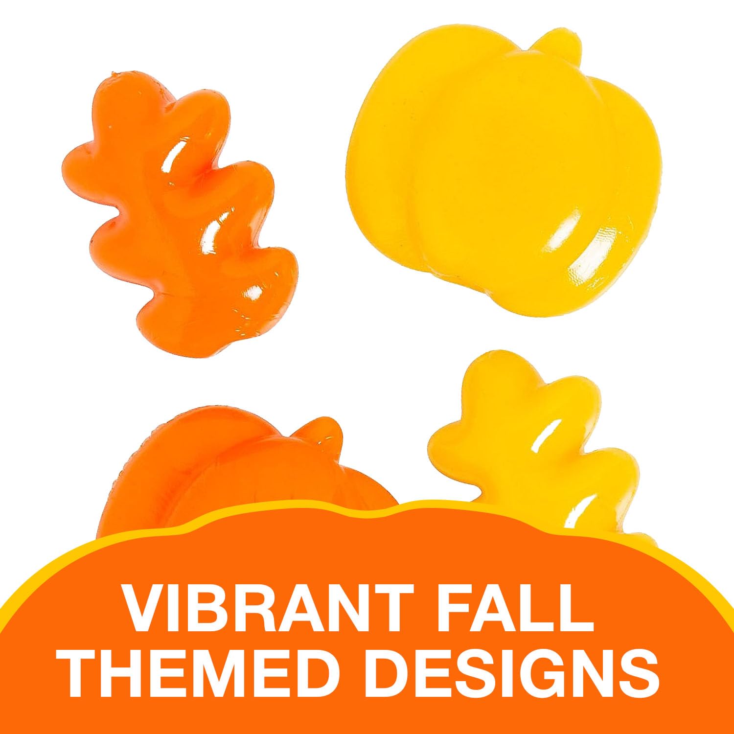 Fun Express Mini Fall Sticky Leaves & Pumpkins - 24 Pc