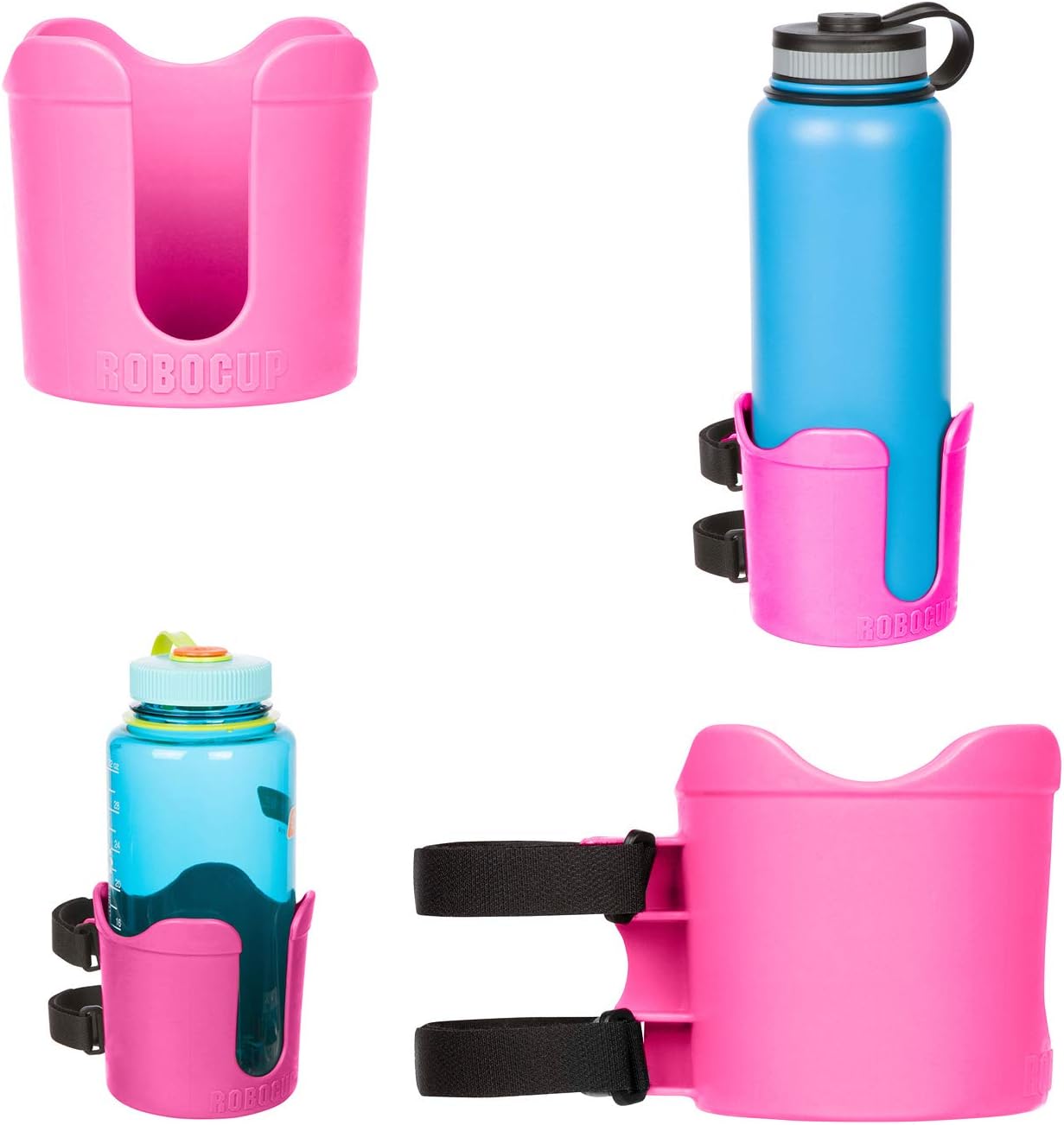 ROBOCUP Plus, (HOT Pink), Add-On Accessory XL Extension Cup Holder, Larger Drink Capacity, Perfect for Boats, Golf Carts, Walkers, Wheelchairs and Work. Made in USA (Includes 1)