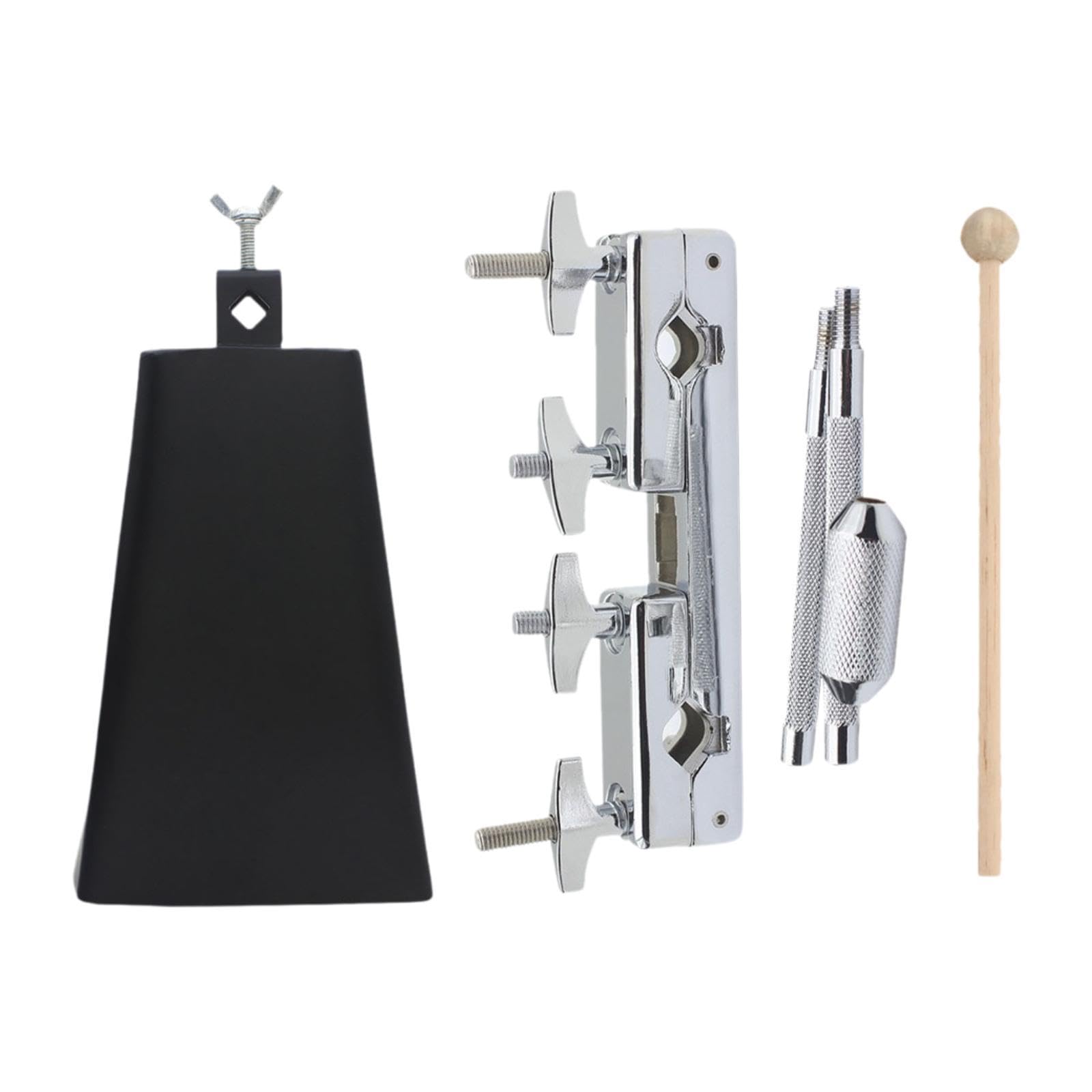 Oshhni Campanaccio con Morsetto Supporto per campanaccio Accessorio in Metallo Attacco per Pedale per Batteria Regolabile per Batteria Supporto per, B Set
