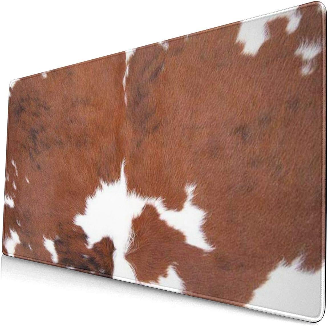 Large Gaming Mouse Pad, Non-Slip Rubber Base Computer Mouse Pads,Multi-Function Mouse Pad Gaming - Cowhide Farm Animal Skin Leopard Brown Cow