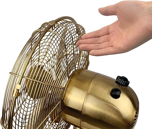 Vista 39 de Good Housekeeping 92606 Ventilador de mesa de oficina retro de 12 pulgadas con amplia oscilación, ajustes de 3 velocidades y asa de transporte, Rosa