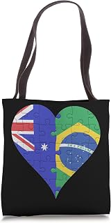 Australian Brazilian Flag Heart Tote Bag