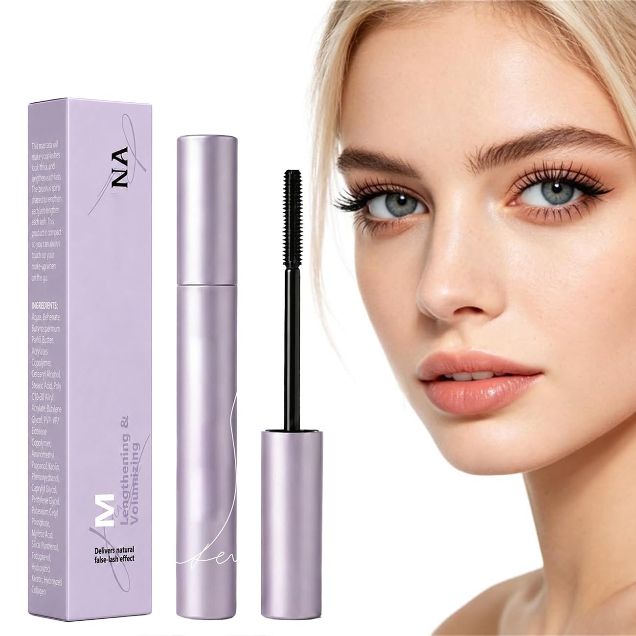Mascara Volumen & Länge – Wimperntusche Schwarz, Glättende Textur, Kein Verklumpen, Smudge-Proof, Für Empfindliche Augen, Vegane Formel, Langanhaltend