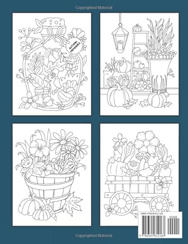 Cute Autumn Coloring Book: A Fall-inspired coloring pages for kids and adults