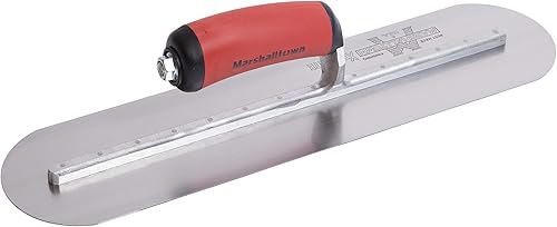 Miniatura 5 de MARSHALLTOWN Paleta de acabado de hormigón, hoja de acero redondeada de 16 x 4 pulgadas, mango Durasoft, MXS66FRD