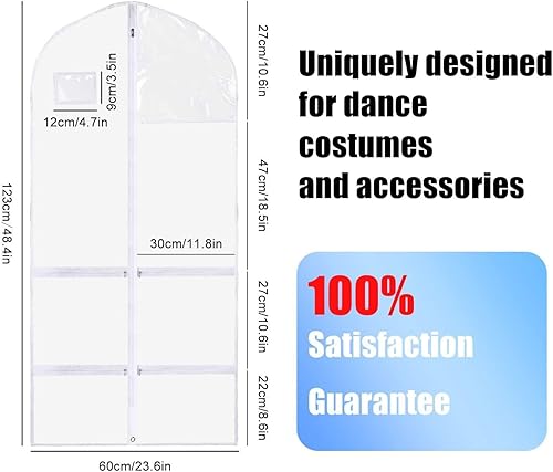 Miniatura 2 de Bolsa de ropa, bolsas de ropa para colgar ropa, bolsas de ropa de baile transparentes para bailarines, bolsa de disfraces de baile, bolsa de