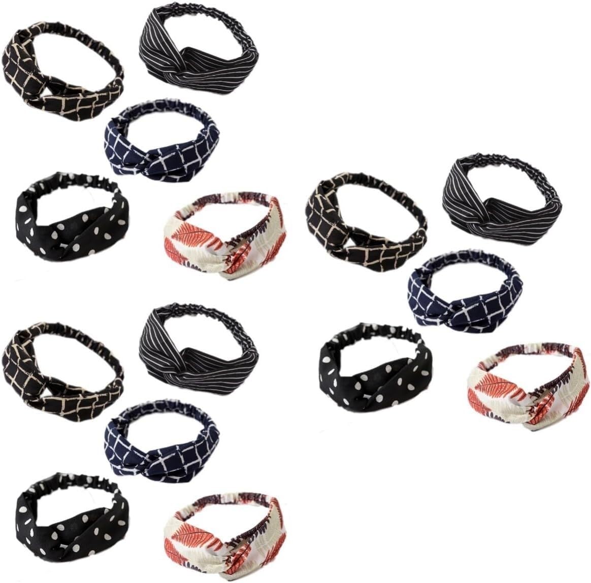 10 Uds. Diadema con lazos for el pelo, diadema cruzada for mujer, diadema for niña, diadema elástica, diadema cruzada, Miss vintage (Color : Assorted Colorx3pcs)