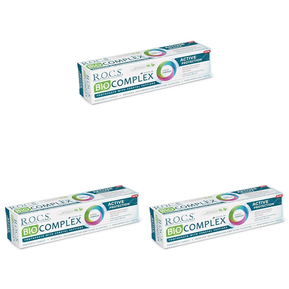 R.O.C.S. Bio Kompleks Tam Koruma Diş Macunu, 94G (3 paketi)