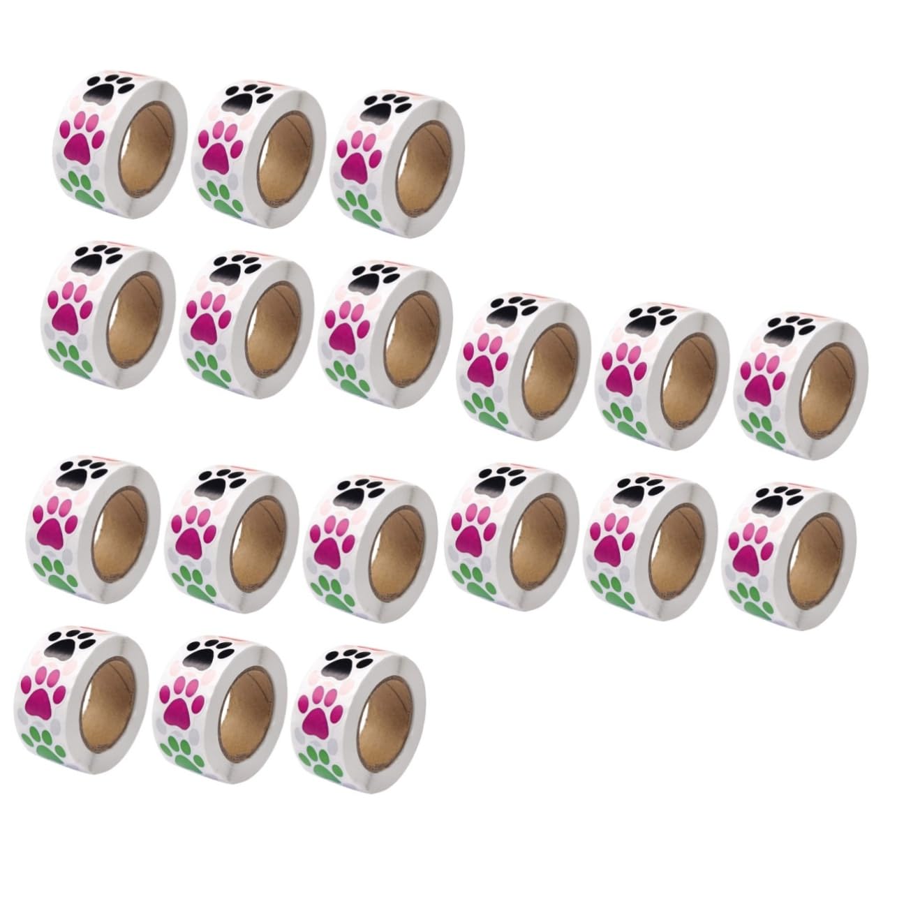 18 rouleaux autocollants de patte de chien pour décoration et loisirs