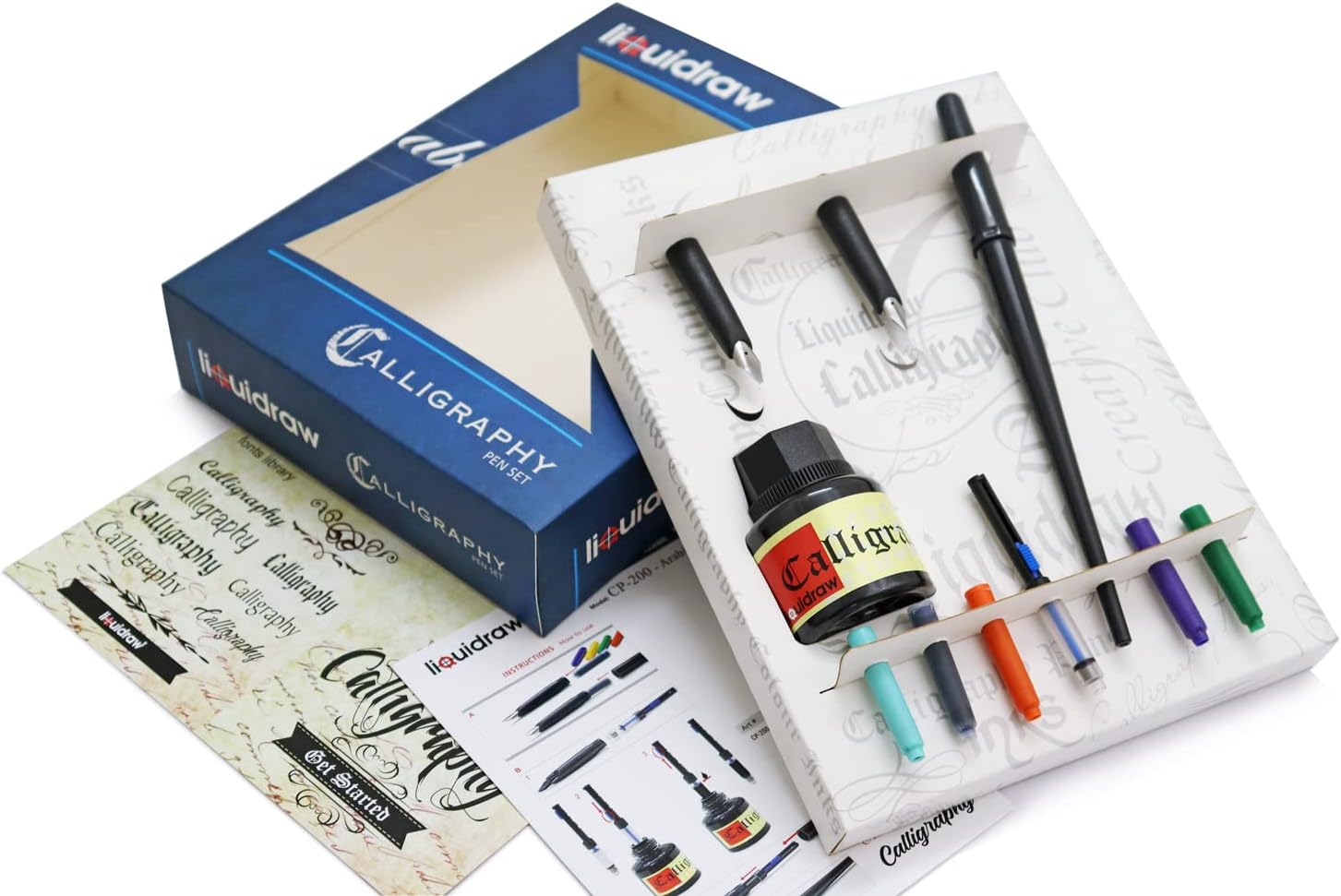 Liquidraw Arabic Calligraphy Set Dip Pen Nibs Holder Set With Black
