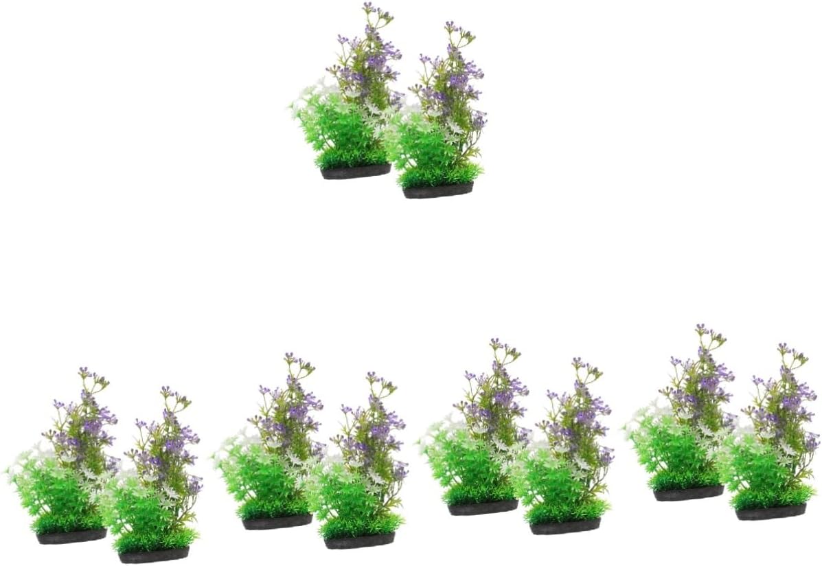 Mikikit 10pcs Artificial Water Plants for Fish Tank Decoration Realistic Plastic Aquatic Plants for Aquarium Landscaping Safe for Fish Compact Lifelike Design