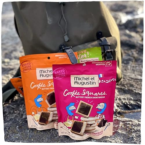 Miniatura 8 de Michel et Augustin Cuadrados gourmet de galletas de chocolate  Chocolate negro y sal marina  Galletas europeas envueltas individualmente  15
