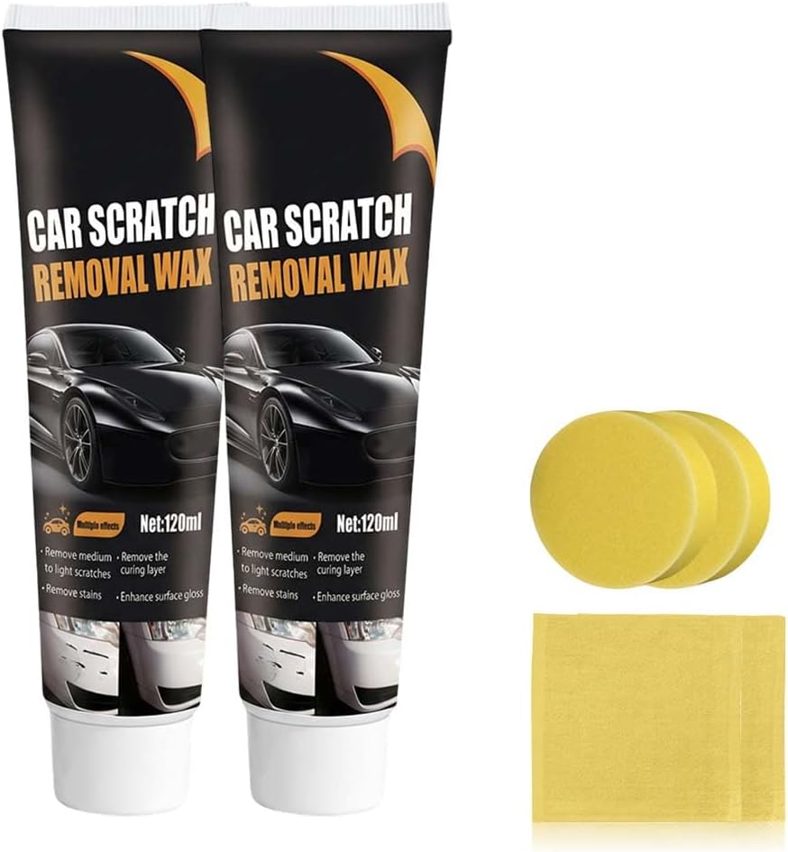 Car Scratch Removal Wax, 2026 Upgraded Scratch Remover for Vehicles, Car Paint Repair Scratch Remover for Deep Scratches Paste Kit with Wipe and Sponge 3 Pack