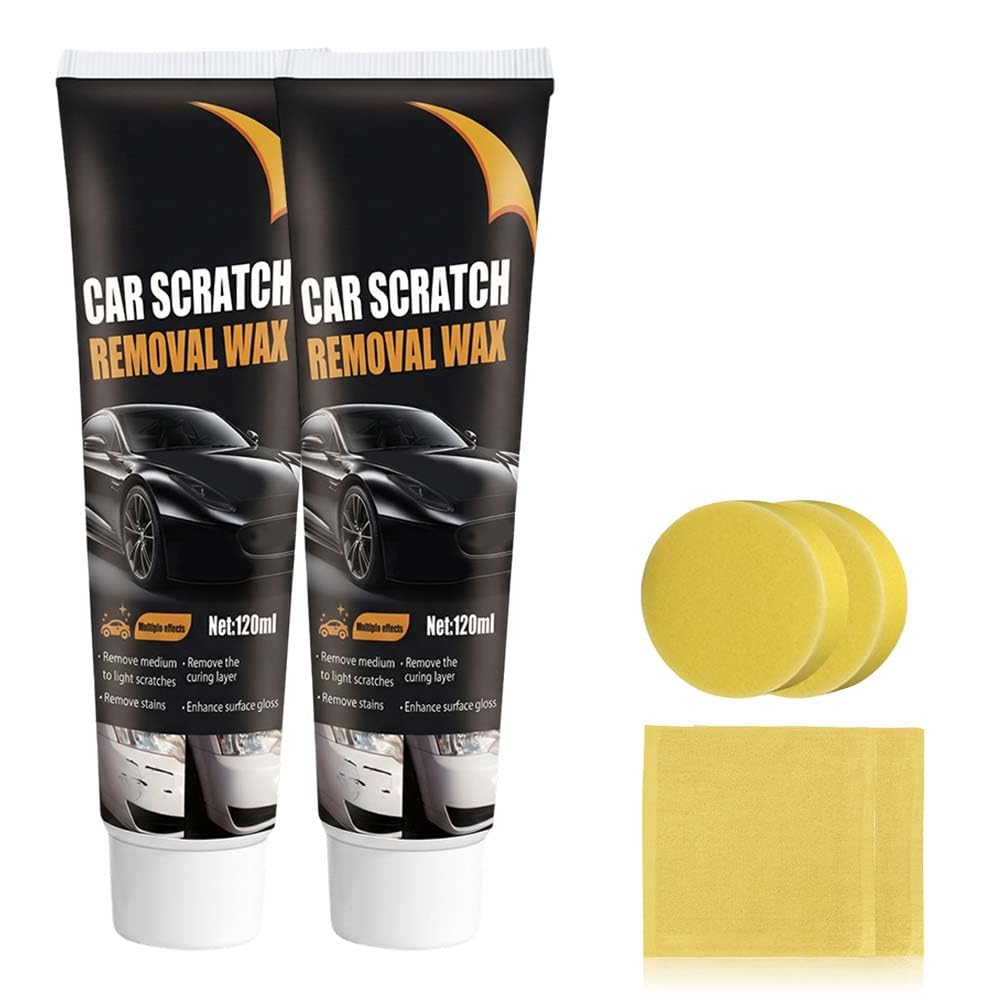Kratzer Entferner Auto, 2026 NEU Autolack-Polierpaste, Scratch Remover Mit Schwamm, 120ml Lack Reparatur Polieren Paste Für Cars Verschiedene Oberflächen Quick Effect Coating Agent (2)