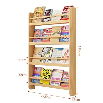Amazon.co.jp: 壁掛け木製本棚幼稚園絵本ラック子供用本棚壁掛け