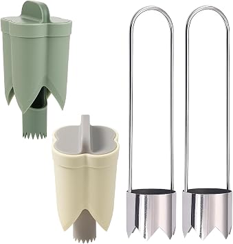 4 Pack Pepper Seed Corer Remover, Pepper Corer, Bell Pepper Corer, Stainless Steel and Plastic Design, Seed Remover Tool for Easy Core Removal