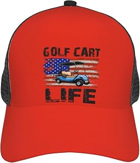 KOSPOGO Golf Cart Life Baseball Cap for Men Women Breathable Mesh Back Baseball Caps Casual Outdoor Hat Adjustable Trucker Hats Dad Hat, Black, One Size