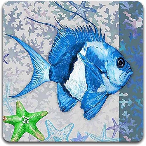 Miniatura 5 de Marine Life - Juego de 4 posavasos cuadrados hechos de tela de poliéster y goma reciclada