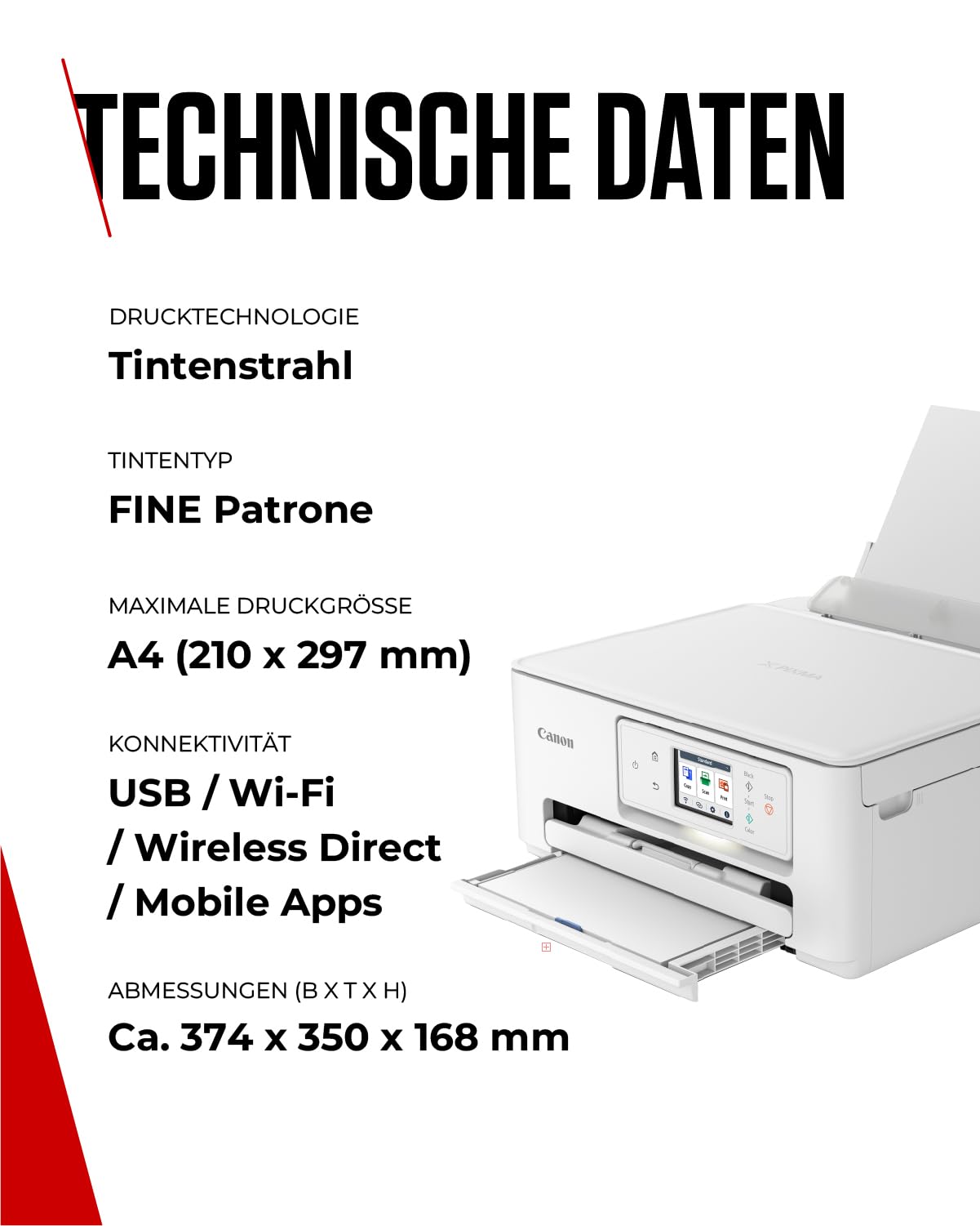 Canon PIXMA TS7650i Multifunktionsdrucker 3in1 Tintenstrahl A4 Touch LCD WLAN Duplexdruck Weiß