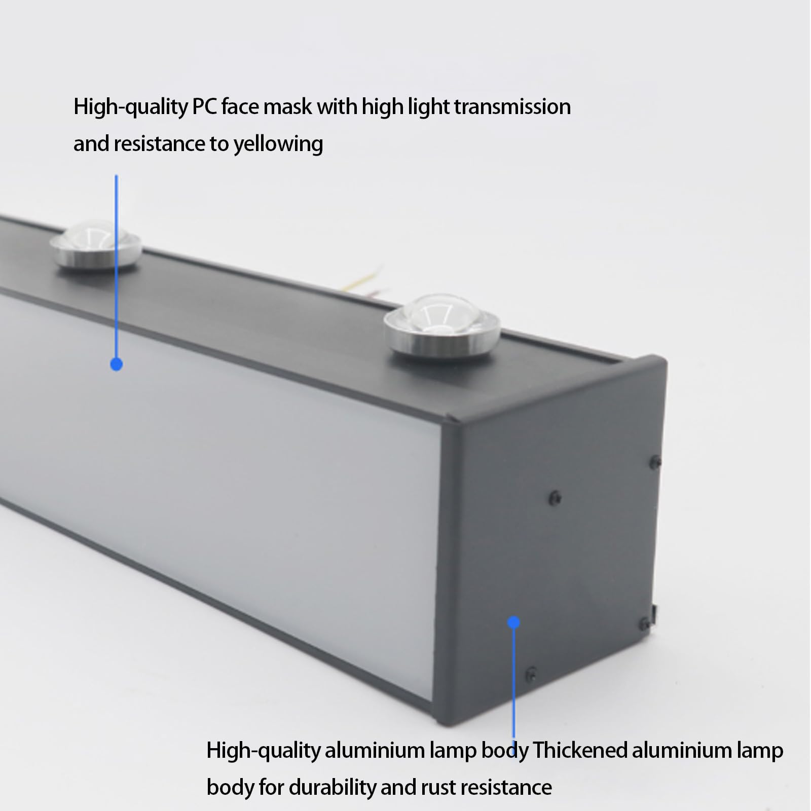 Wandleuchte LED IP65 Etanche Avec Spots, modernes Design, Longue, aus Aluminium, minimalistischer Stil, Rechteck, Schwarz, für Villa, Couloir, Garten, Bad