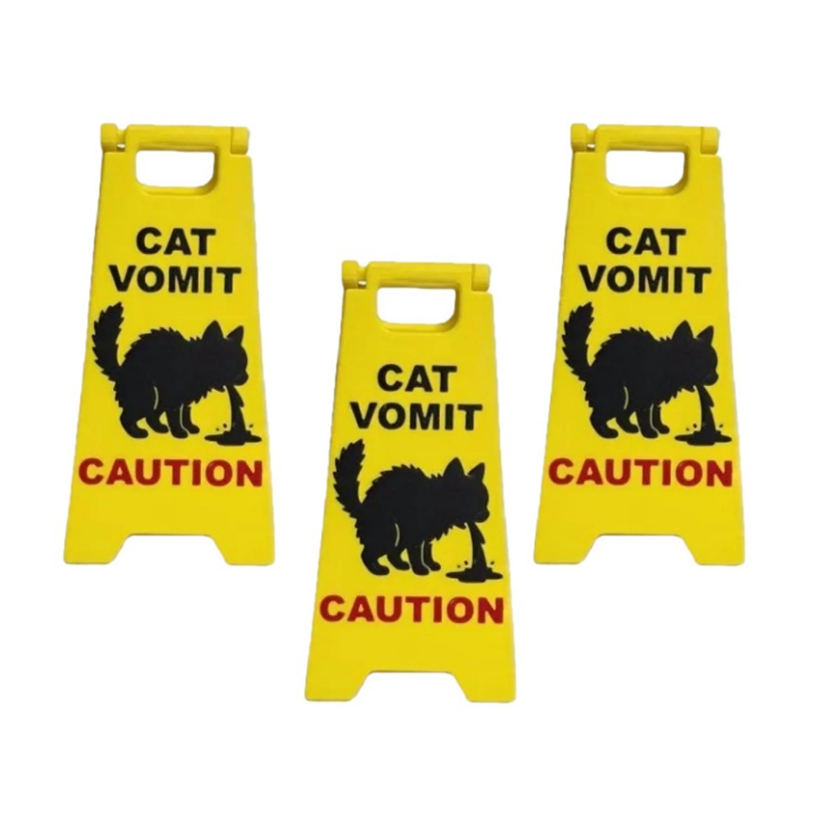 Humorous Vomit Warning Sign Novelty Desk Decor Gifts for Owners Home Little Cats Vomit Caution Signs