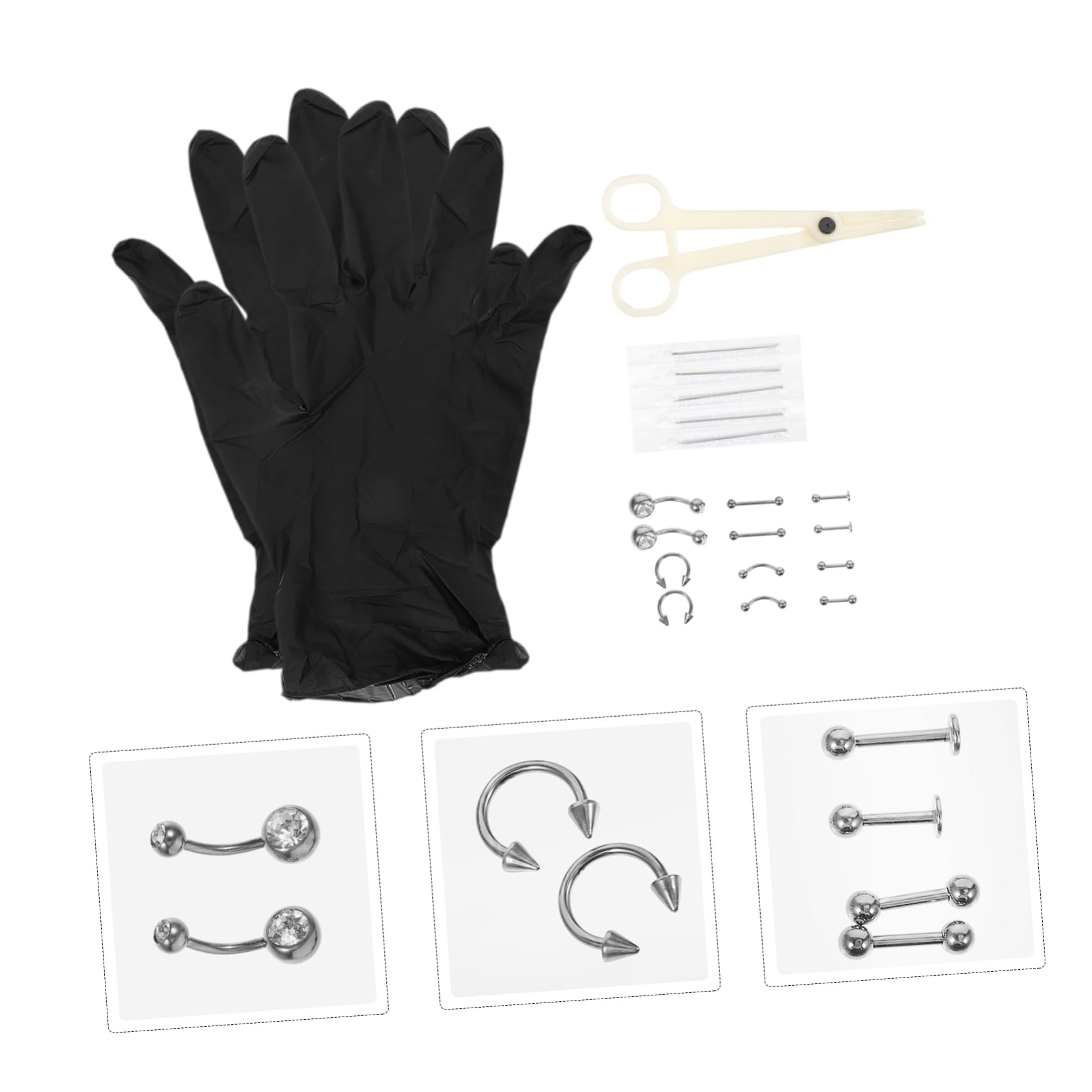 SOESFOUFU Studs Set Stainless Steel Ring Kit 20pcs Tools Perfect Present for Friends