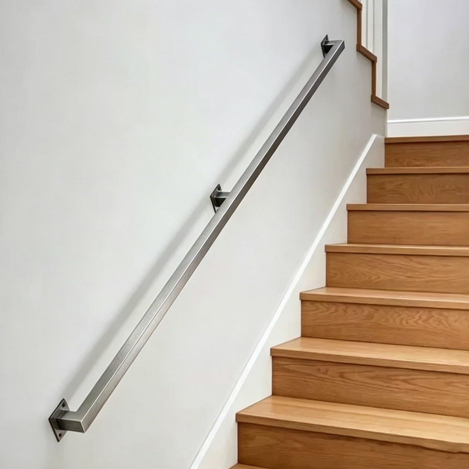RRrawgff Stair Handrail, 1m 2m 3m 3.5m 5m 6m Staircase Handrail Banister Stairs Rail Support Kit, Stainless Steel Stair Railing for Indoor & Outdoor Steps, Non-Slip Grab Bar(2.6ft/80cm)