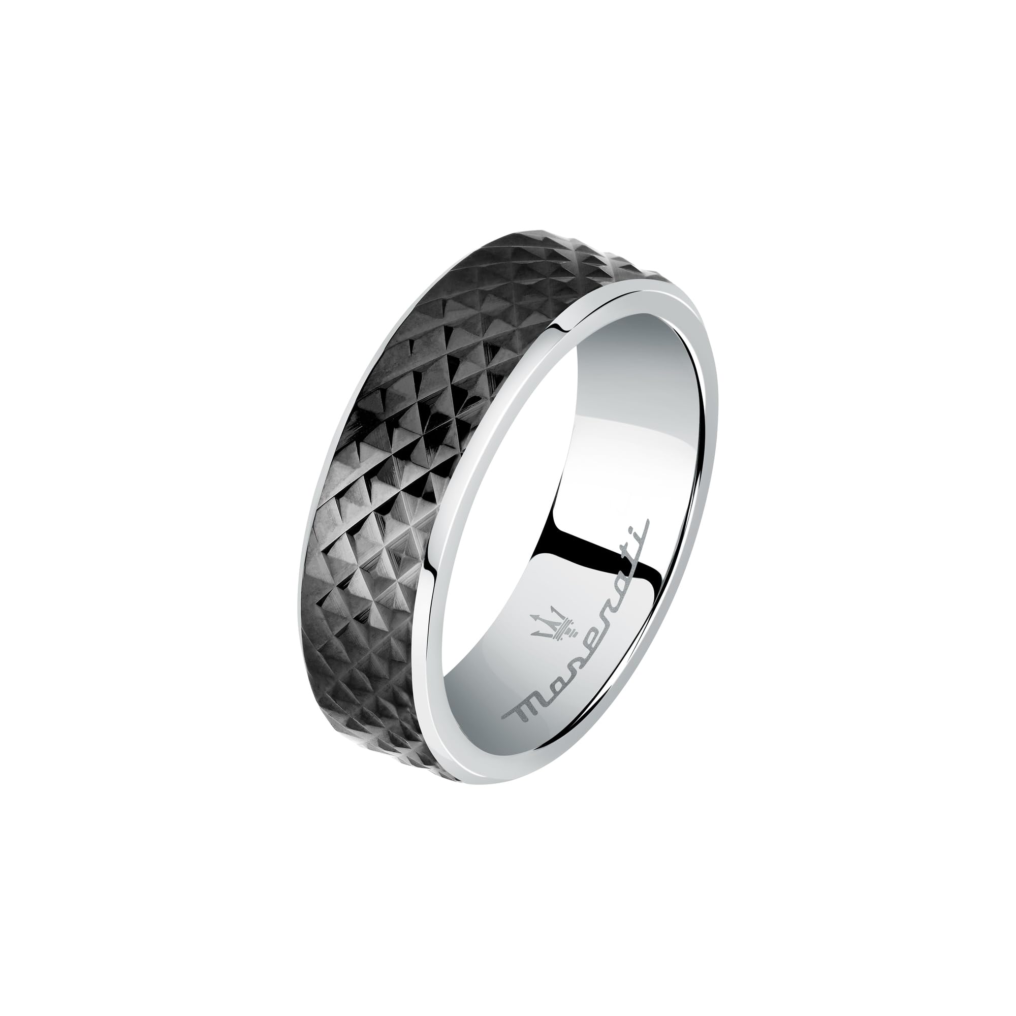 Tapsi's Coolbodyart Band Ring - Edelstahl 8mm Schwarz Diamantschnitt