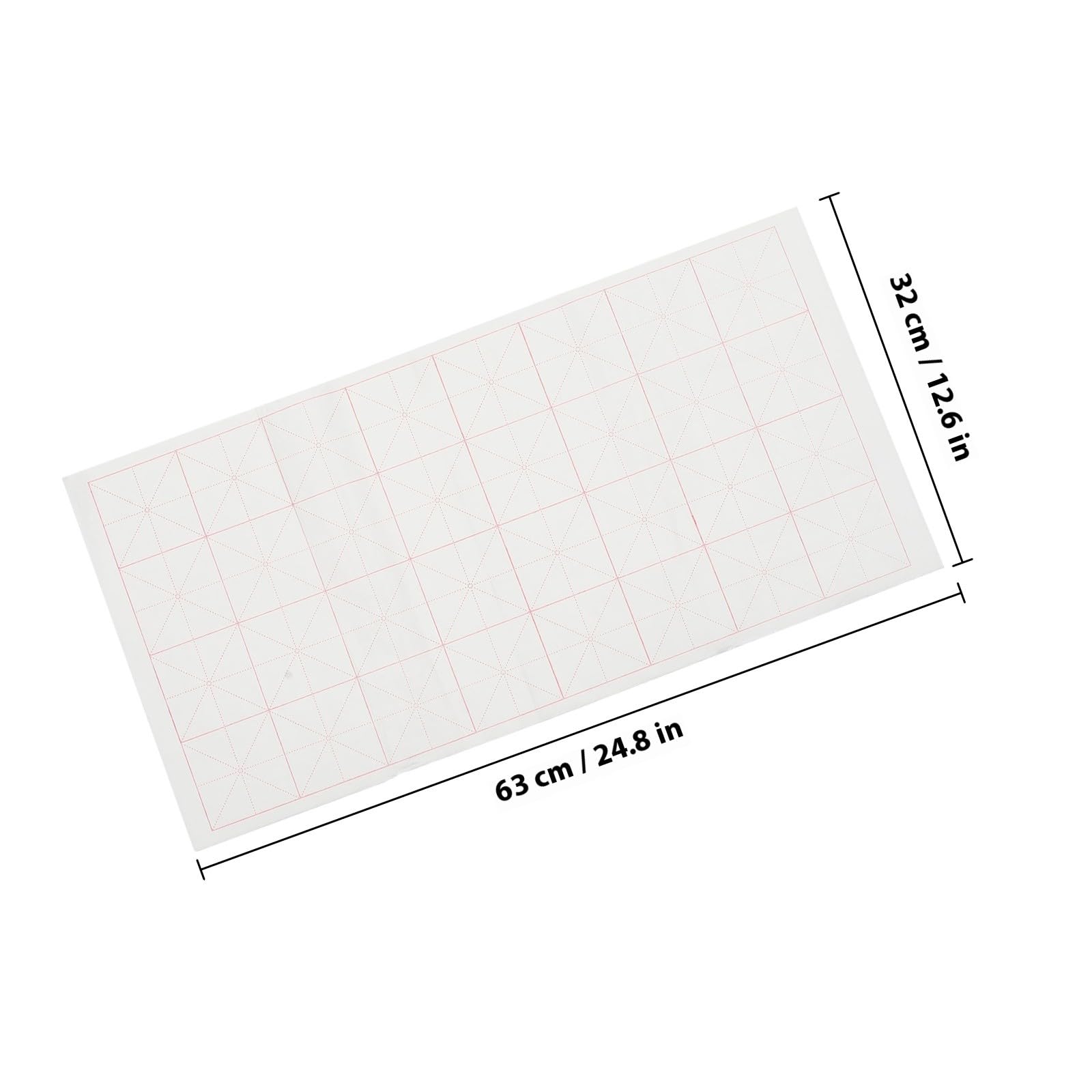 MUELODSIC Papel de Arroz Profesional para Caligrafía Rejilla en Forma de Cruz, Tamaño 7.5x32 Cm, 100 Hojas Semicuradas para Escribir y Pintar, Adecuado para Práctica Artística y Escritura