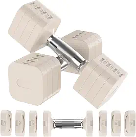 Conjunto de 2 halteres ajustáveis, halteres de peso ajustável com 4 níveis de 2 kg, 3 kg, 4 kg, 5 kg, conjuntos de pesos de mão para mulheres/homens, academia, treino de corpo inteiro