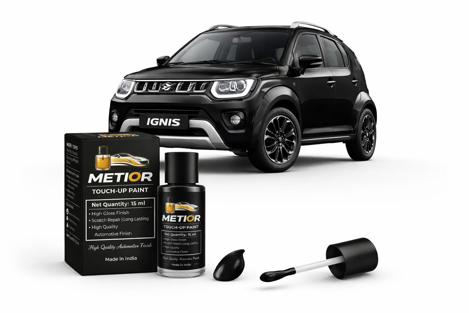 Maruti Suzuki Ignis Midnight Black (ZAM) Touch Up Paint Pen | OEM Factory Color Match | Premium Scratch Remover | Quick Dry High Gloss Finish | Stone Chip & Minor Damage Repair | Anti-Rust Protection | DIY Automotive Touch Up | 18ml | Midnight Black (ZAM)-image-48