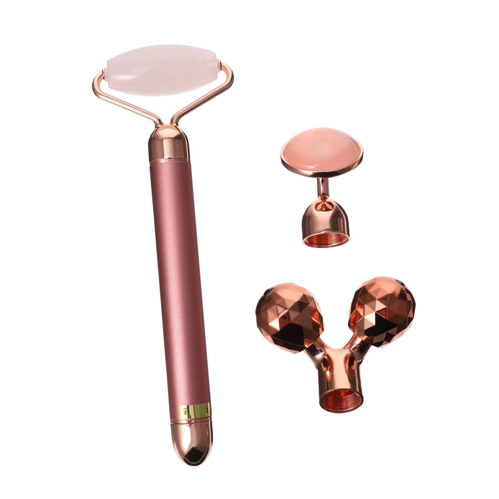 Gatuida Facciale Elettrico in Pietra Naturale Rosa, Kit Per Viso Leggero e Portatile Ad Alta Frequenza Per Tonificare e Rilassare i Muscoli, Uso Professionale e Personale