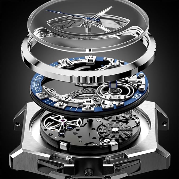OUPINKE herrenuhren Automatische mechanische Armbanduhr Klassisch Saphirkristall Tourbillon Uhr in Zusammenarbeit mit Designern