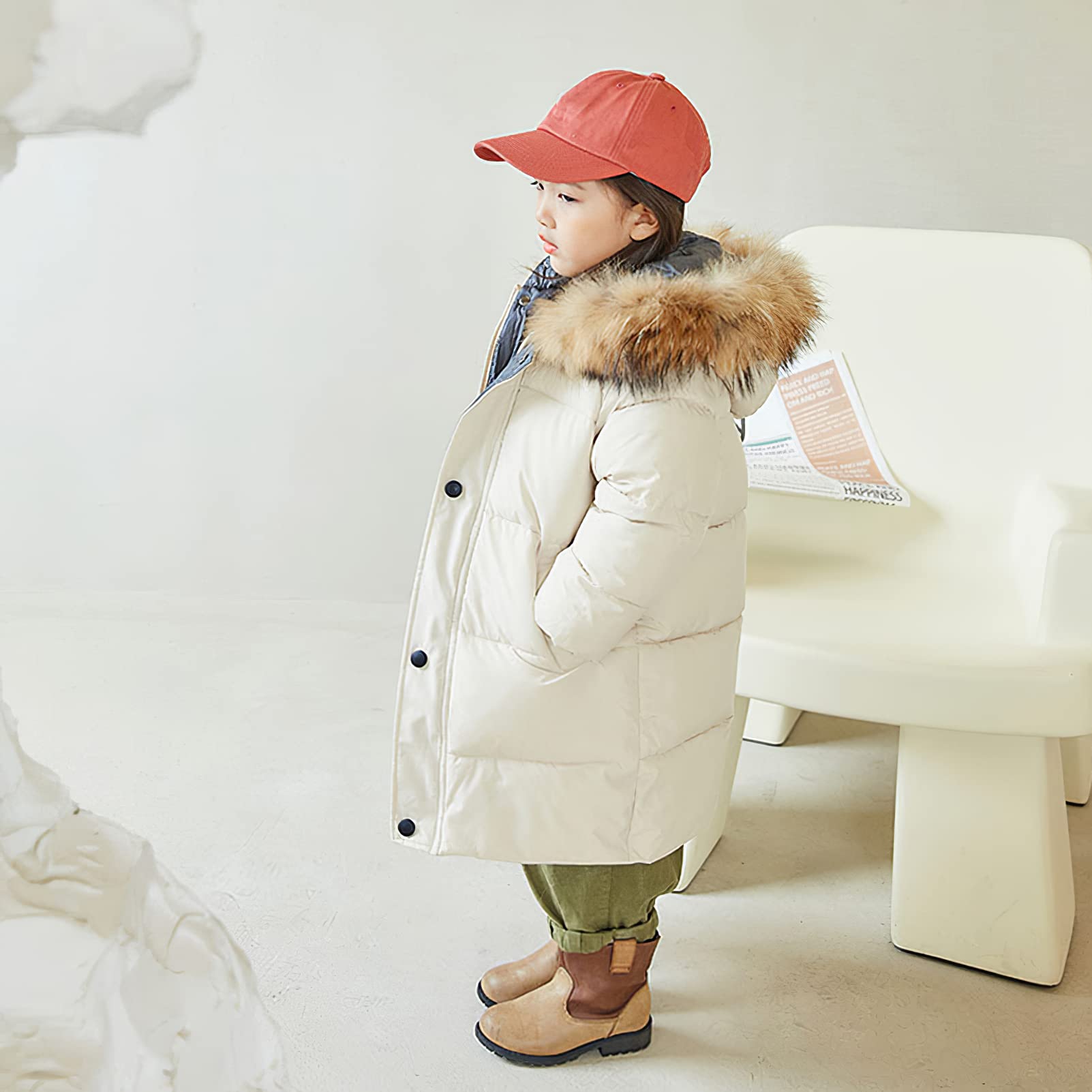 amropi Abrigo para Niño Niña Chaqueta con Capucha Caliente Invierno Ropa por 2-10 años
