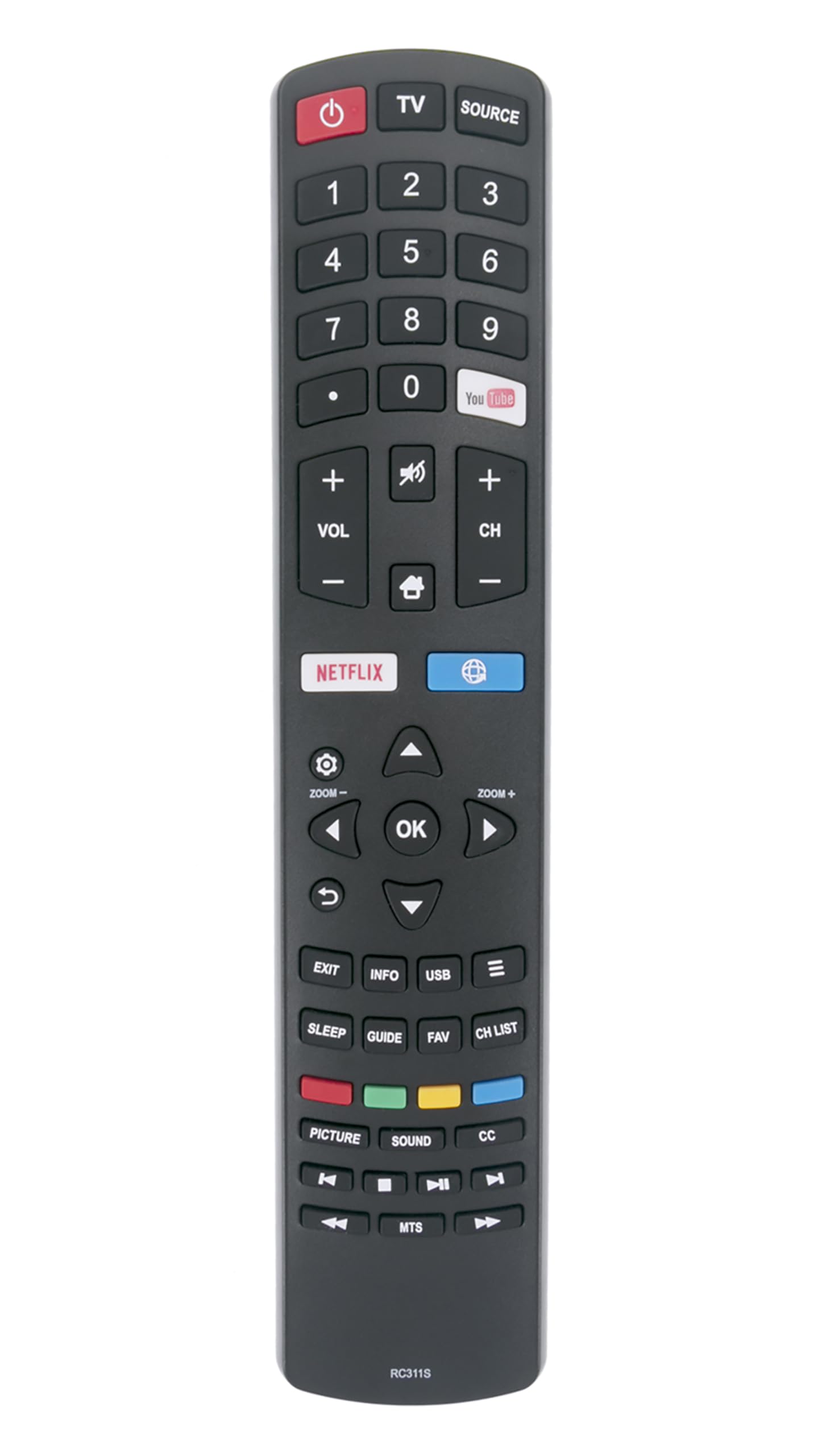 RC311S 06-531W52-TY01X Replace Remote Control Compatible with Quasar LED Smart TV Q32HST1M Q40FST2 06-531W52-TY09XS